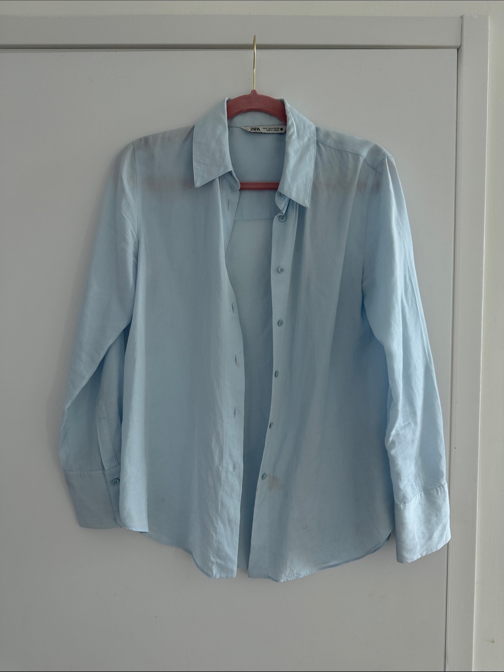 Zara Light Blue Button-Up Shirt